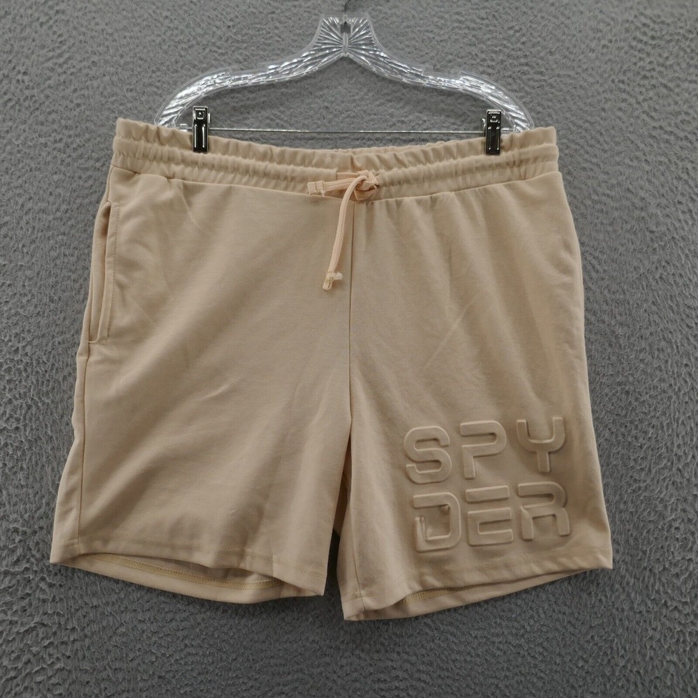 Spyder Mens Knit Lounge Shorts XL Beige High Rise Soft 6.5in Inseam‎ NEW